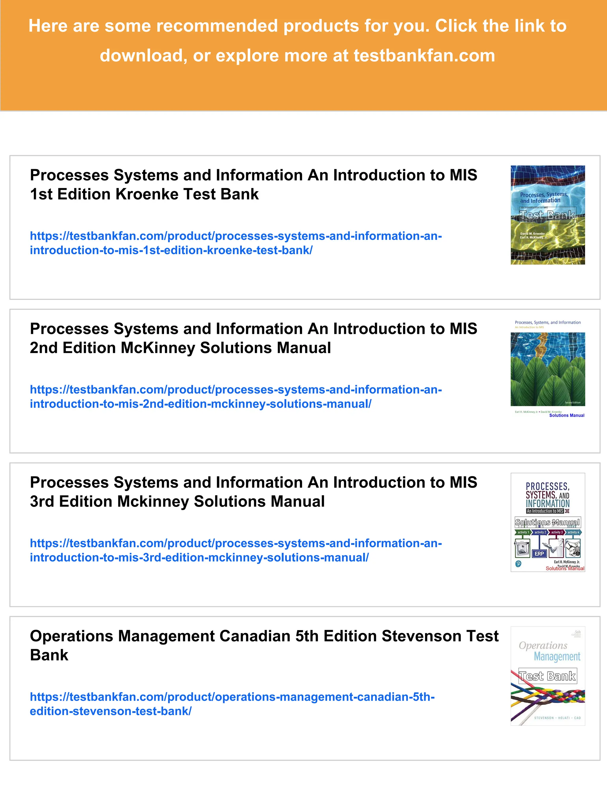 Processes Systems and Information An Introduction to MIS 1st Edition ...