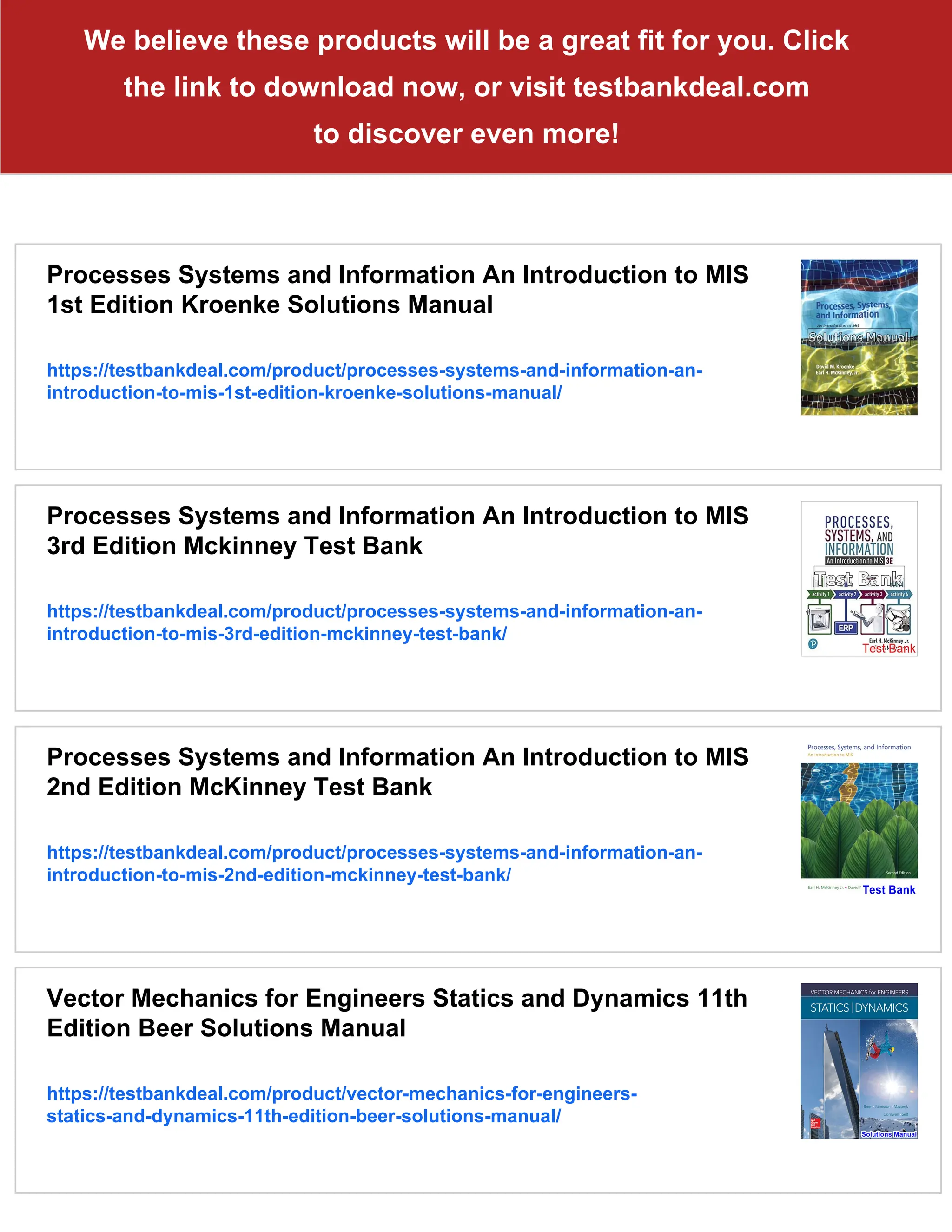Processes Systems and Information An Introduction to MIS 1st Edition ...