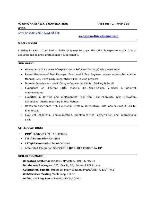 vijaya karthick swaminathan resume