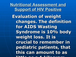 HIV and Nutrition | PPT