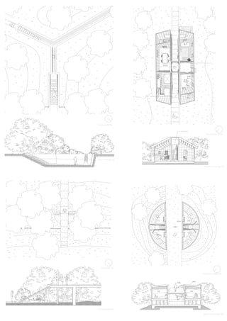 to guest/student
accomidation
to lake front
to beeac
toilet toilet
toilet
toilet
bridge
bridge
toilettoilet
peep hole
peep holes
bedroom
dining room
bathroom
study
kitchen
toilet
meeting point
towards lake
begining of bridge
towards
football field
waste &
water pipes
Entry plan @ 1:100
Entry section @ 1:100
Public Toilet Plan@ 1:100
PublicToiletSection @ 1:100
dining room
study
meeting point
Residence Plan @ 1:100
Residence section @ 1:100
Exit plan @ 1:100
Exit section @ 1:100
 