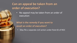 writ of execution Rule 39 Rules of Court | PPTX