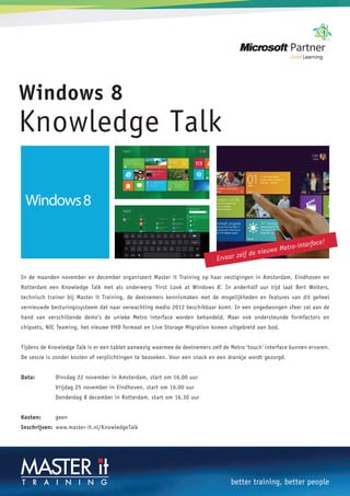 Master it Training - Windows 8 Knowledge Talk - Copy | PDF