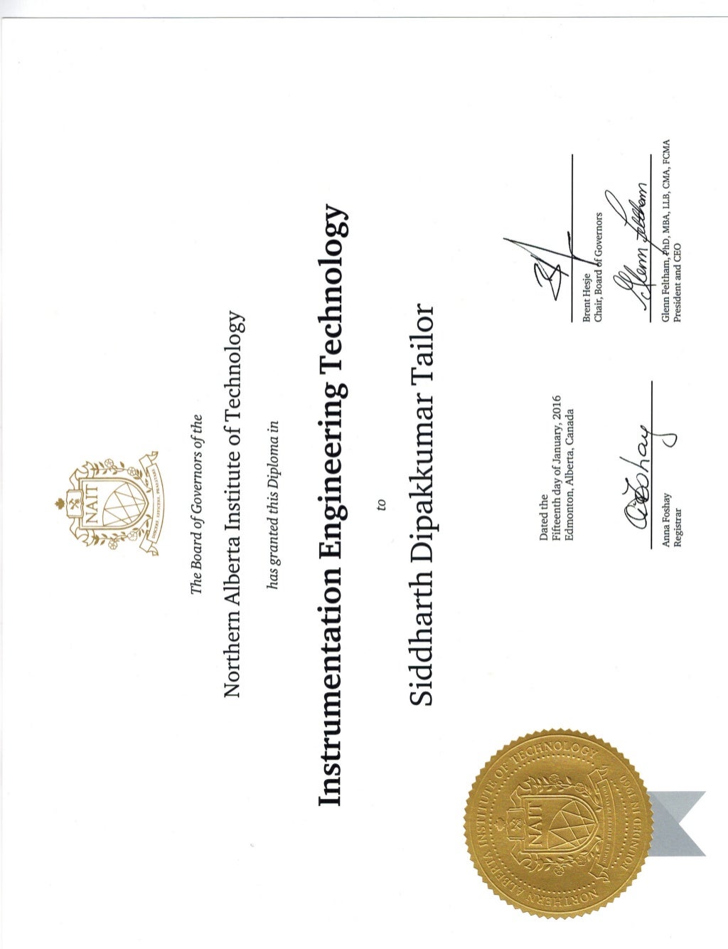 Nait Diploma Honor Roll