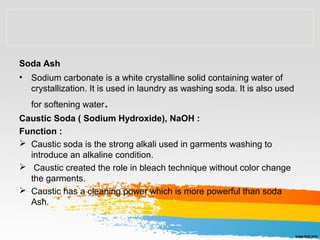 Chemicals and Auxiliaries used in Textile Wet Processing | PPT