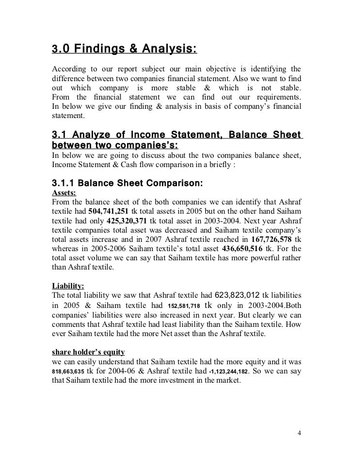 Comparison of two companies financially