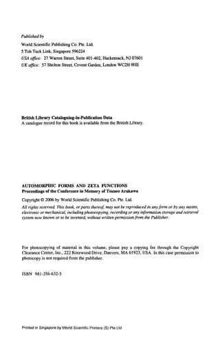 Zetz Forms Automorphic Forms And Zeta Functions Proceedings Of The Conference In ...