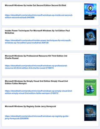 Microsoft Windows Xp Inside Out Bkcdrom Ed Bott Carl Siechert | PDF