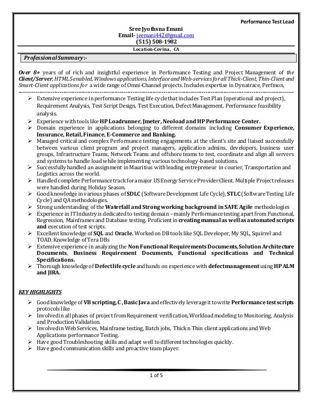 Performance Test Lead_Sree Jyothsna Emani