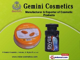 Manufacturer & Exporter of Cosmetic
             Products
 