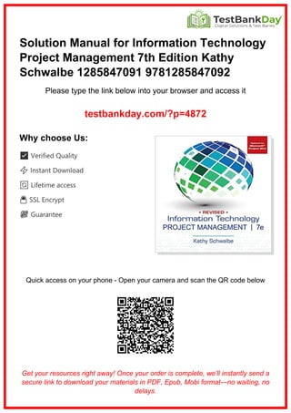 Comprehensive Solution Manual for IT Project Management 7th Edition by ...
