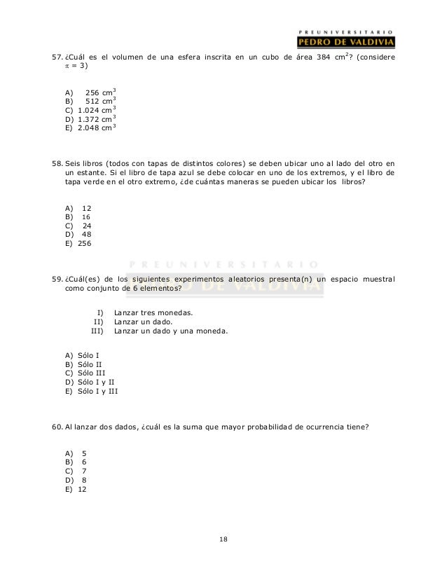 Ensayos psu matematicas pdf