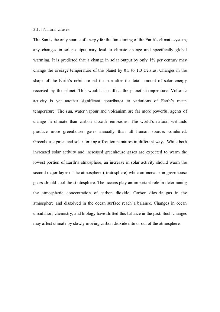 Assignment for global warming