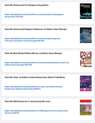 Flash Mx Design For Tv And Video 1st Edition Janet Galore Todd Kelsey | PDF
