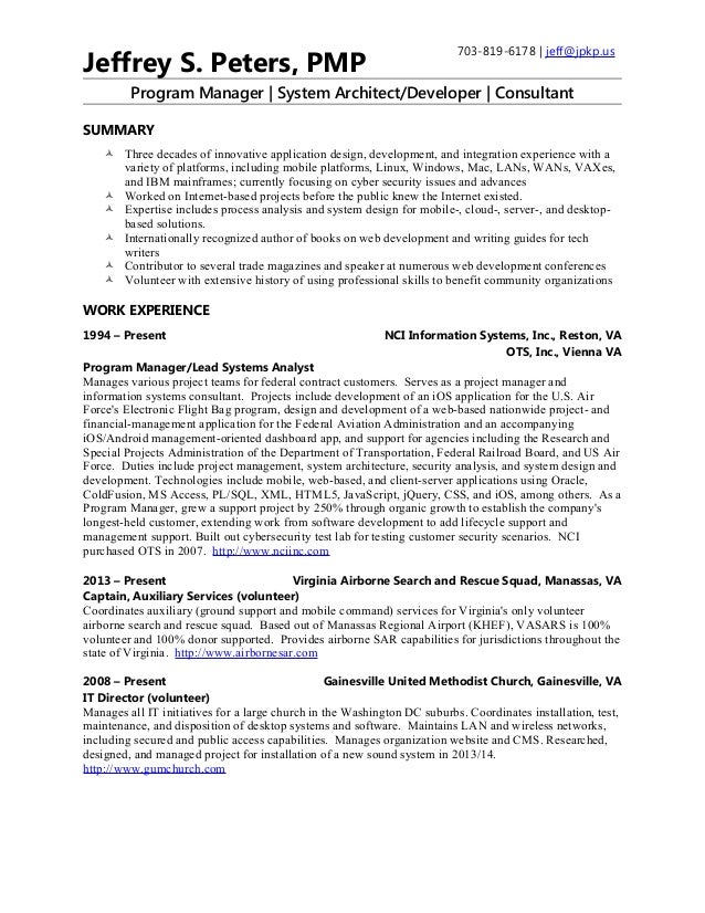system architect resume