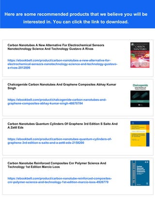 Carbon Nanotubes Science And Applications 1st Edition M Meyyappan | PDF