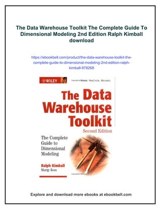 The Data Warehouse Toolkit The Complete Guide To Dimensional Modeling ...