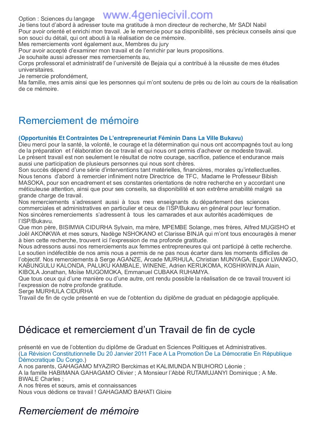 25 exemples de remerciement de mémoire  télécharger ici https//bit.…