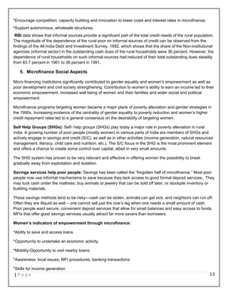 48947731 a-project-report-on-microfinance-in-india | PDF
