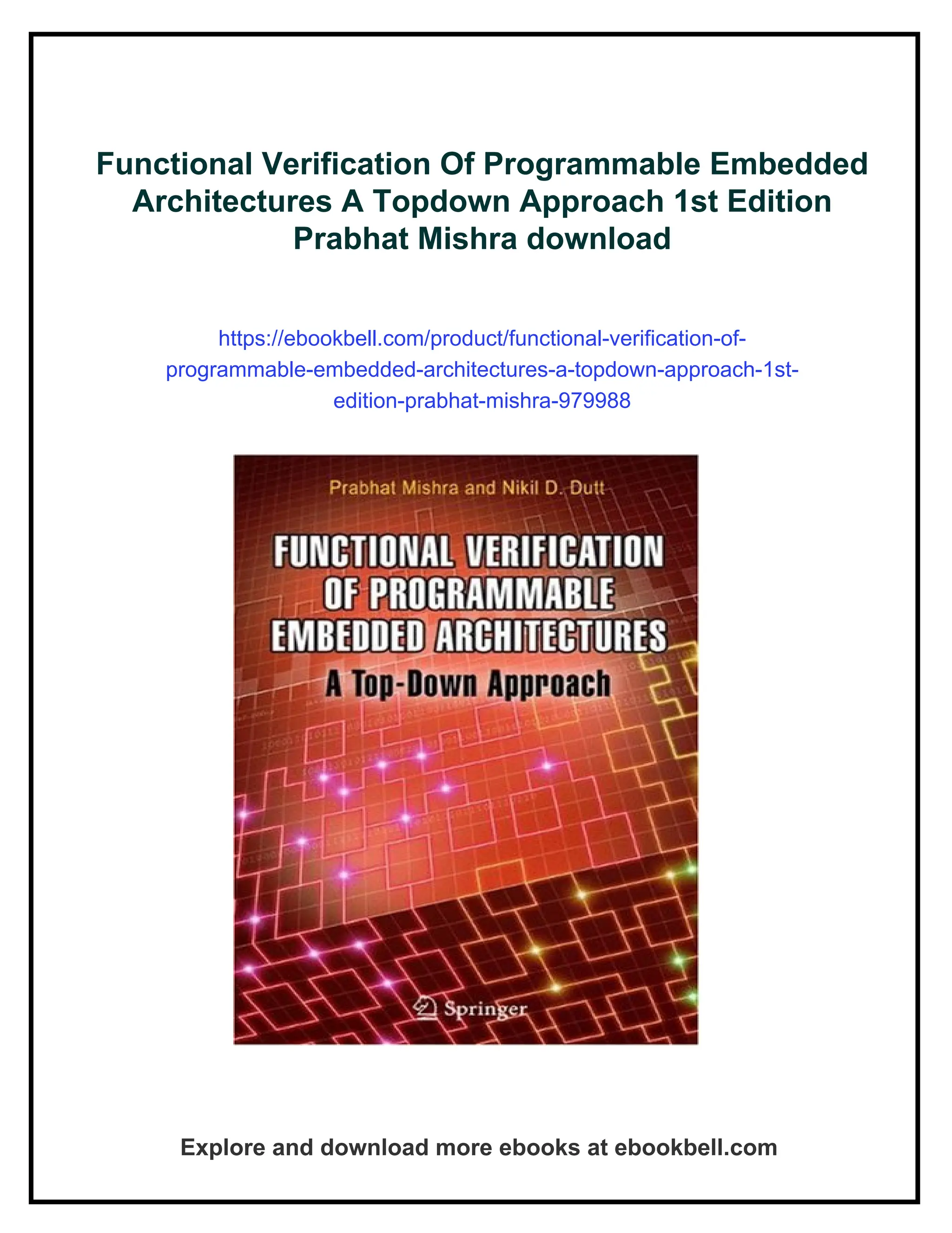 Functional Verification Of Programmable Embedded Architectures A ...