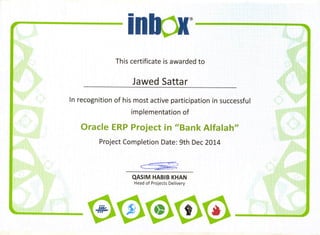 Oracle Certificate inbox
