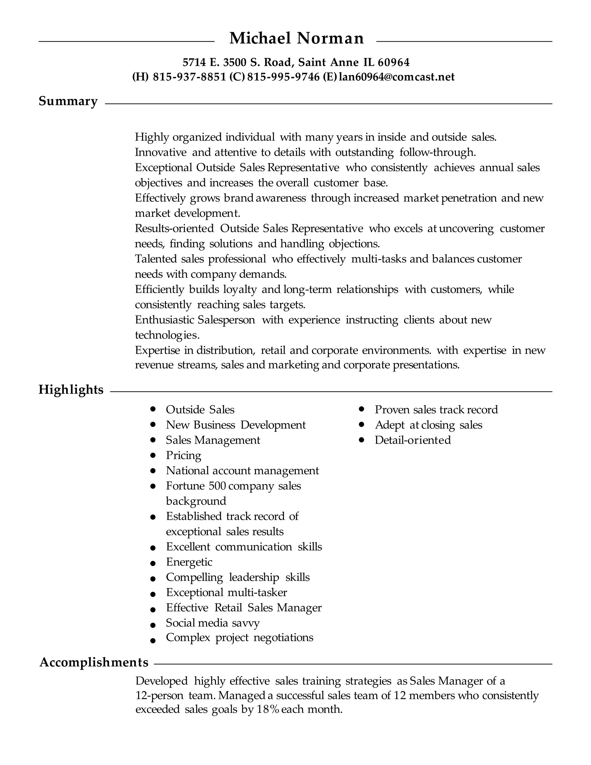 MIKE'S NEW RESUME FORMAT 2016 PDF Free Download