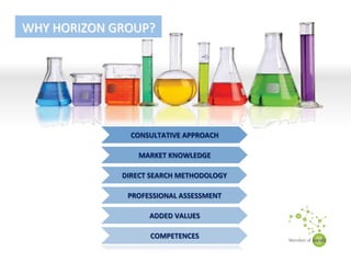 WHY	
 HORIZON	
 GROUP?	
 	
 
CONSULTATIVE	
 APPROACH	
 
MARKET	
 KNOWLEDGE	
 
DIRECT	
 SEARCH	
 METHODOLOGY	
 
PROFESSIONAL	
 ASSESSMENT	
 
ADDED	
 VALUES	
 
COMPETENCES	
 
 