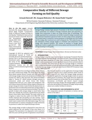 Comparative Study of Different Sewage Farming on Soil Quality | PDF