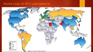 World map of HCV prevalence
 