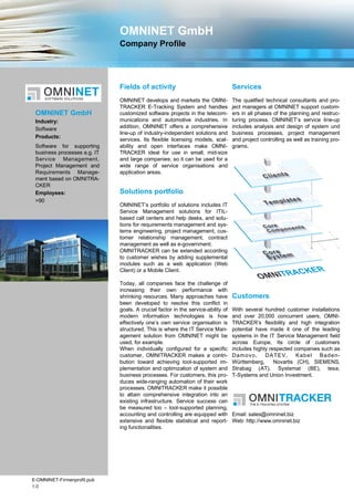 E-OMNINET-Companyprofil | PDF | Business | Business and Finance