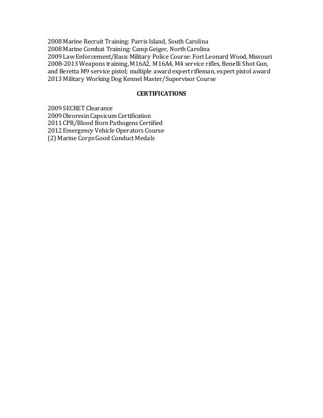 erin swanson marine corps resume marine corps resume