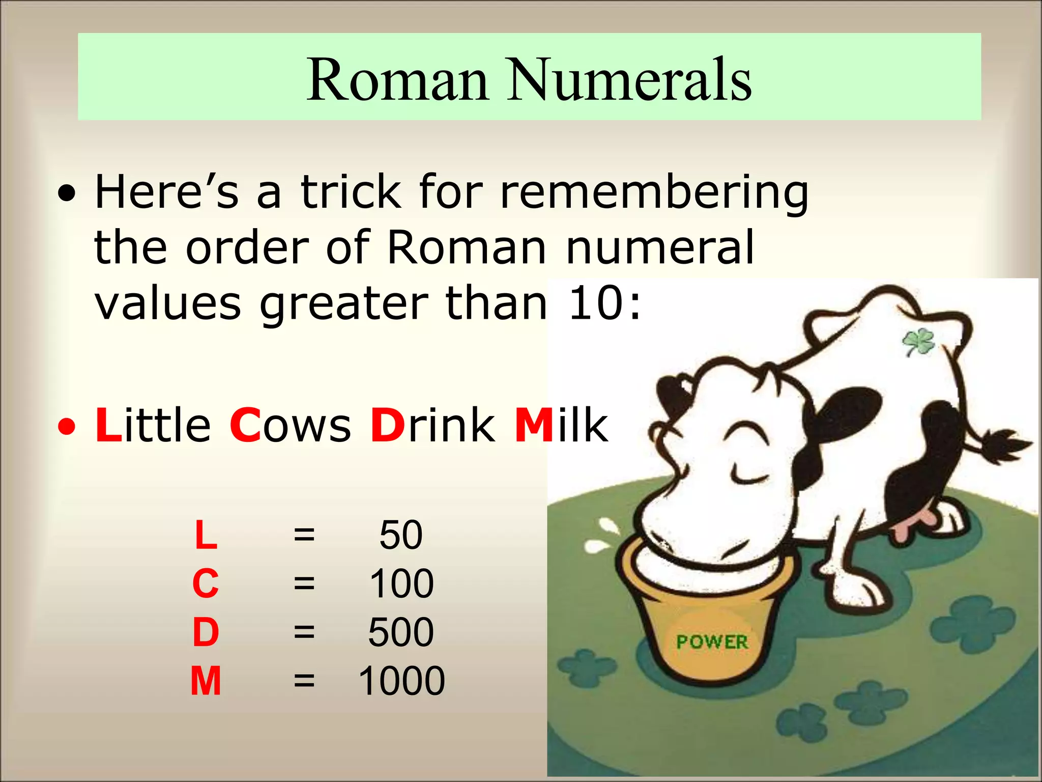 Roman Cow CONVERSIONS-ch 6edited | PPTX