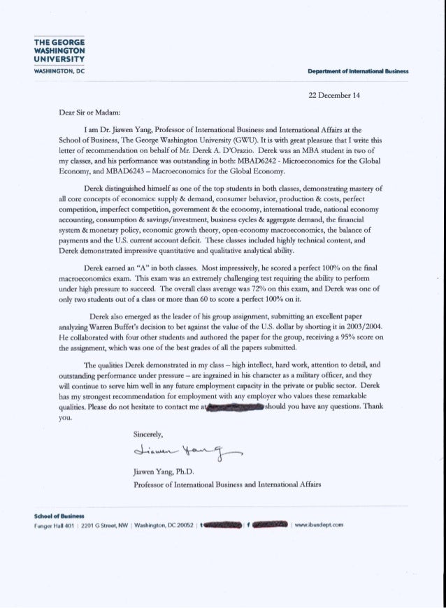 letter of recommendation from professor yang when to submit a letter of recommendation for employment