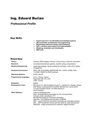 Profile E Burian Jan2016 | PDF