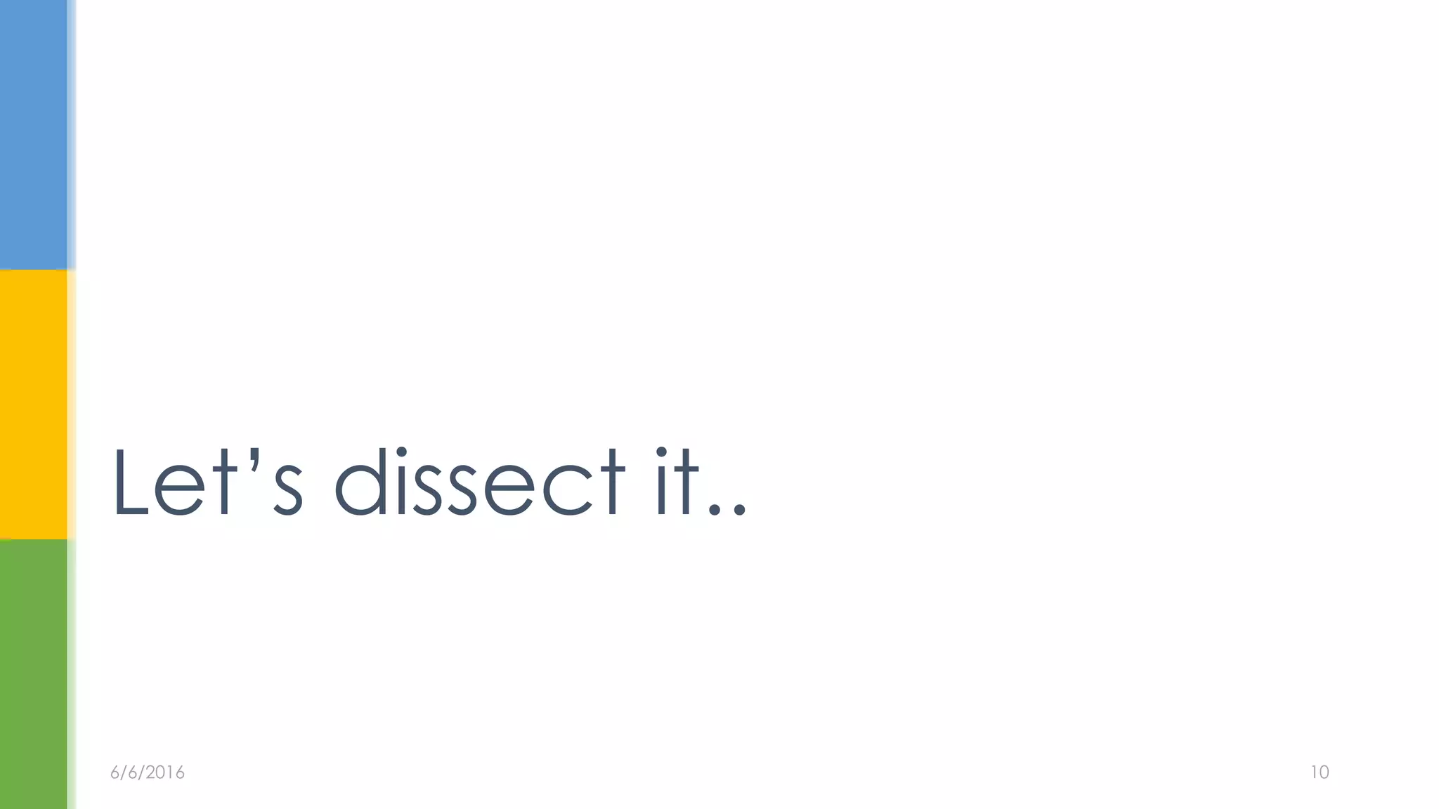 Let’s dissect it..
6/6/2016 10
 