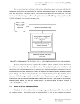 Gene Based Software Refactoring Location Identification and ...
