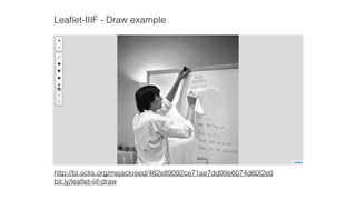 http://bl.ocks.org/mejackreed/462e89092ce71ae7dd09e6074d60f2e0
bit.ly/leaﬂet-iiif-draw
Leaﬂet-IIIF - Draw example
 