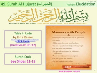 Al Quran (Chapter 49): Surah Al Hujurat [The Private Chambers] | PDF