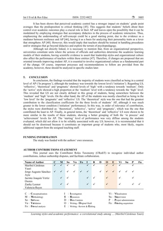 Learning styles and academic performance: a correlational study among ...