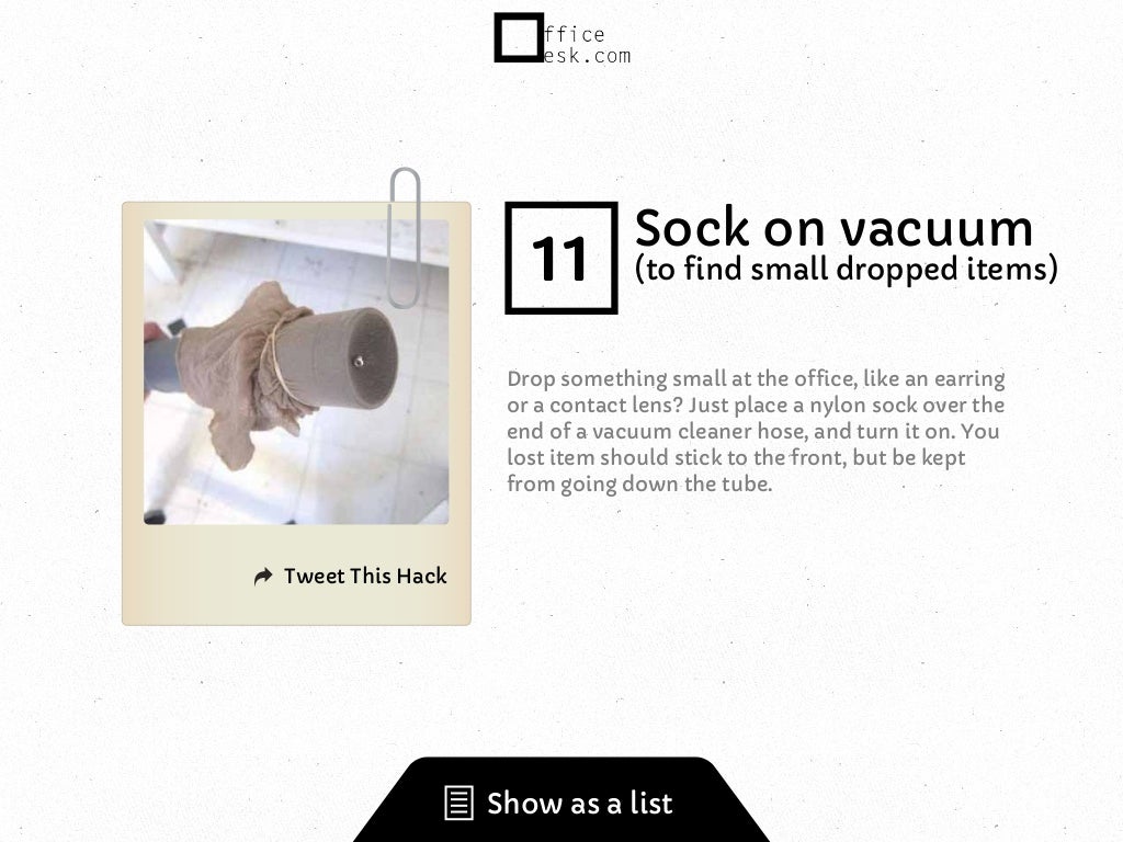 11 Sock on vacuum (to