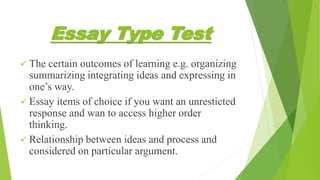Essay Type Test
