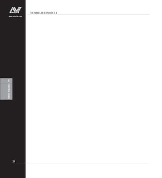 THE MINELAB EXPLORER II
34
CONTROLPANEL
4
www.minelab.com
CONTROL BUTTON FUNCTIONS ... INCLUDE?
 
