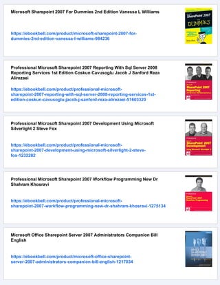 Sharepoint 2007 Microsoft Sharepoint 2007 Unleashed New Ed Michael Noel Colin Spence | PDF