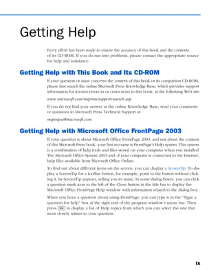 Microsoft Office Frontpage 2003 Step By Step Online Training Solutions ...