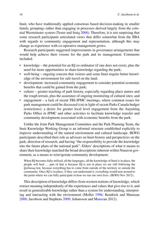 Inuits Using The Consensus Method Indigenous Peoples Governance of Land and Protected Territories in the ...