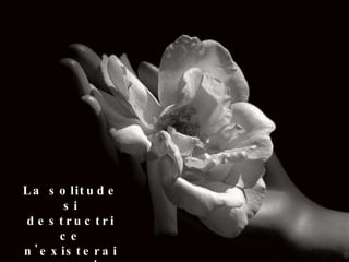 La solitude si destructrice n'existerait pas ! 
