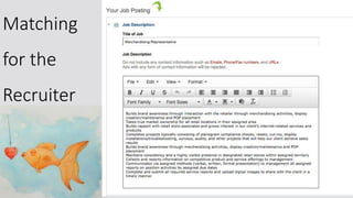 Matching
for the
Recruiter
 