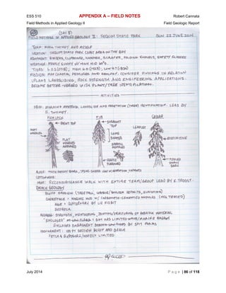 Geologic Field Notes Example Field Geology Report_R | PDF
