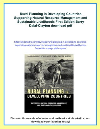 Rural Planning in Developing Countries Supporting Natural Resource ...