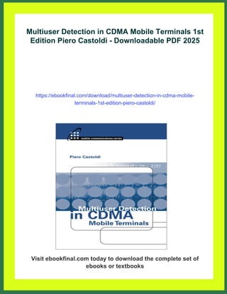 Multiuser Detection in CDMA Mobile Terminals 1st Edition Piero Castoldi ...